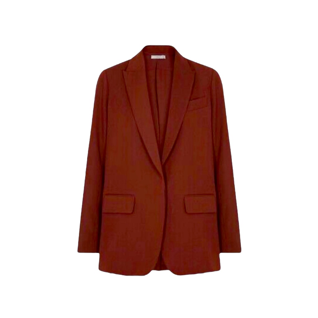 Boyfriend Blazer In Burgundy